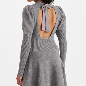 NWT Express Gray Open Back Sweater Dress